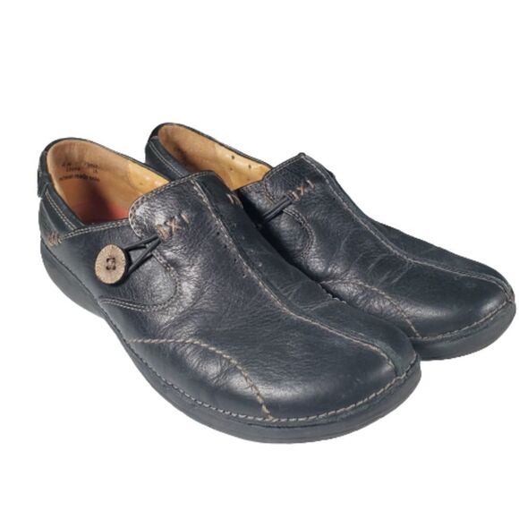 Womens Black Casual Shoes Structured by Clark Size 8N - Picture 1 of 7